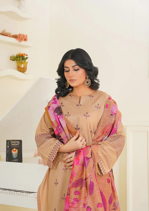 Saahil ki Ret 3 PC Embroidered Suit