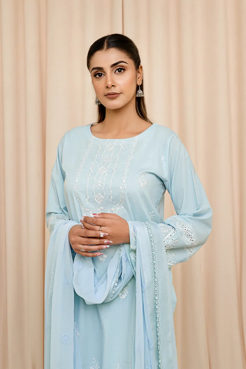 3 PC - Bluebell Mist - Stitched
