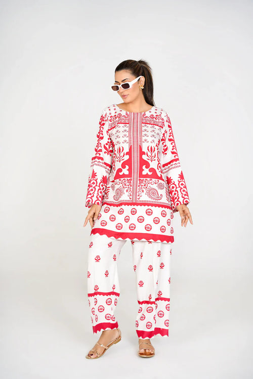 2 Piece - Claret - Stitched