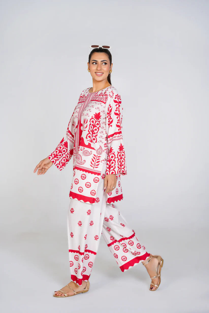 2 Piece - Claret - Stitched