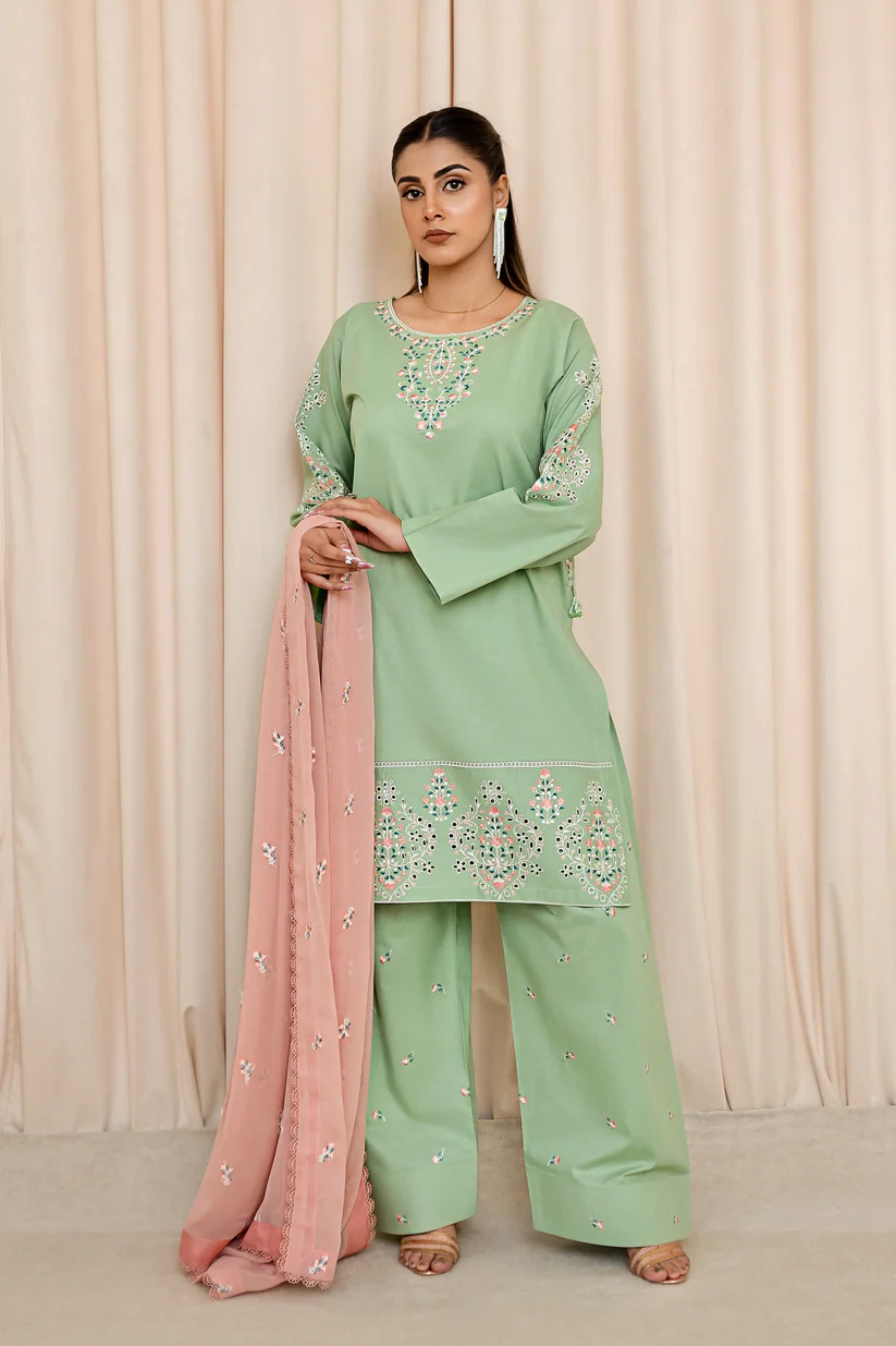 3 PC - Pistachio Glow - Stitched