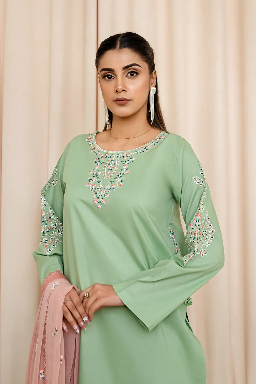 3 PC - Pistachio Glow - Stitched